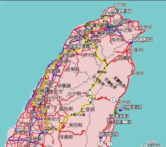 二日狂飆東中西北台灣橫跨八縣之旅路線圖